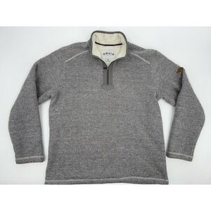 ORVIS Brighton 1/4 Zip Sweater Sherpa Fleece Lined Pullover Jacket Men's LARGE